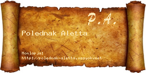 Polednak Aletta névjegykártya